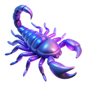 serene artistic A Scorpion Glowing Under Ultraviolet Light genuine png