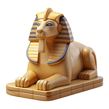 vibrant vintage A Majestic Sphinx Posing Riddles to a Gr professional png