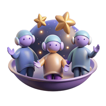 wonderful creative A Group of Celestial Beings Floating Among high quality png