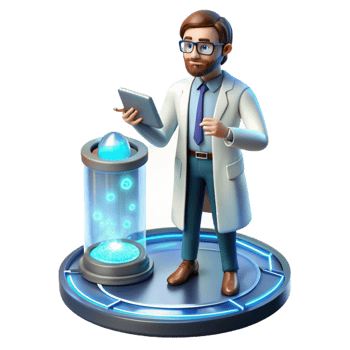 elegant abstract A Scientist Working on a Holographic Int premium png
