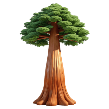 beautiful classic Giant Sequoia Tree Detailed Bark Texture png