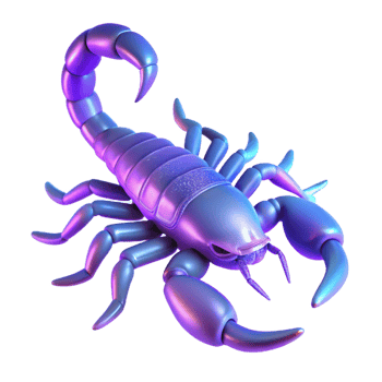 serene traditional A Scorpion Glowing Under Ultraviolet Light authentic png