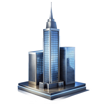 serene vintage A Sleek Minimalist Skyscraper Made of Gl detailed png