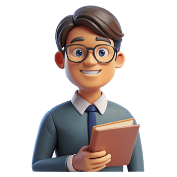 beautiful minimalist Portrait of a Teacher with Glasses a Boo detailed png