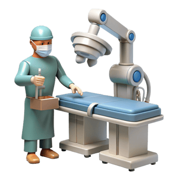 serene traditional A Robotic Surgeon Performing an Operation original png