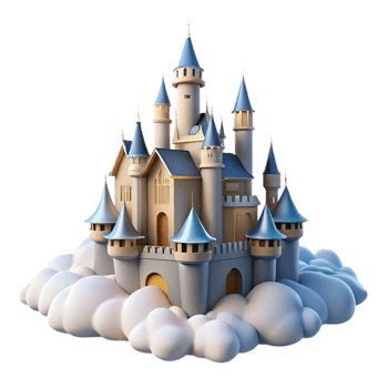 dramatic contemporary A Majestic Castle Floating in the Clouds high resolution png