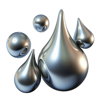 elegant abstract Liquid Mercury Droplets Morphing Into Abs authentic png