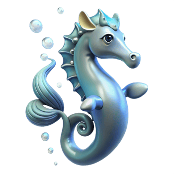 dramatic traditional A Majestic Hippocampus Leaping out of Th premium png