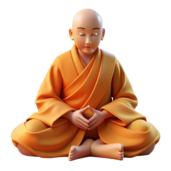 beautiful minimalist Portrait of a Serene Monk in Flowing Robe high quality png