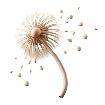 dramatic abstract A Single Delicate Dandelion Seed Head W premium png