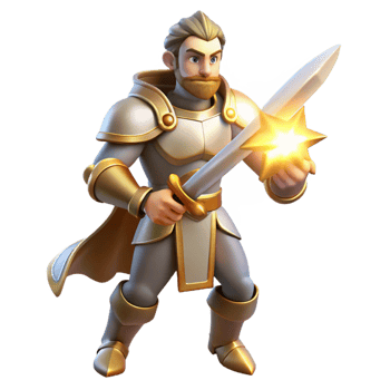 beautiful minimalist Brave Paladin with Holy Sword original png