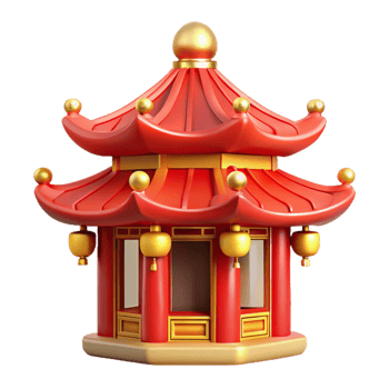 wonderful rustic stunning classic A Traditional Chinese Pagoda Vibrant Red detailed authentic png
