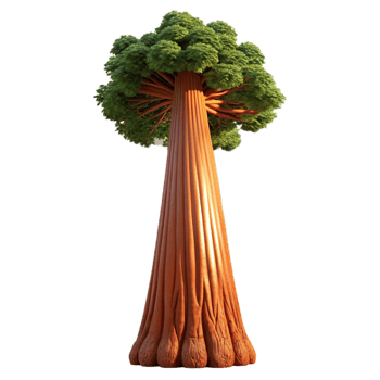 elegant traditional A Giant Sequoia Tree Reaching Towards Th detailed png