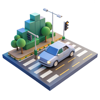 wonderful contemporary A Self Driving Car Navigating a Busy Inter high resolution png