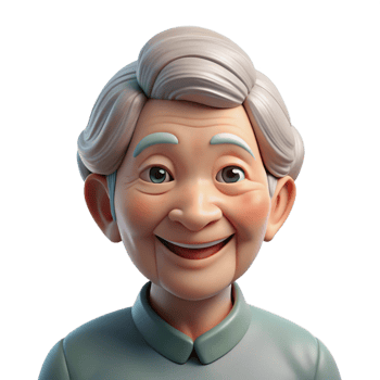 serene contemporary Portrait of an Elderly Woman with Wrink premium png