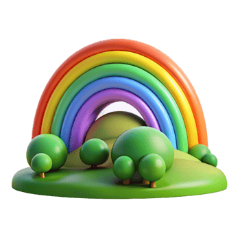 extraordinary creative Rainbow Arch over Green Grass professional png