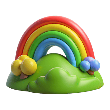elegant rustic A Rainbow Arching over a Green Valley Vib professional png