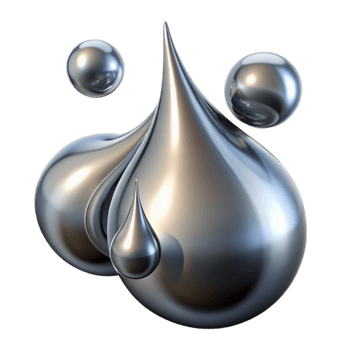impressive contemporary Liquid Mercury Droplets Morphing and Mergi detailed png