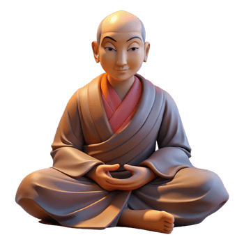 dramatic abstract Portrait of a Serene Monk in Flowing Robe genuine png