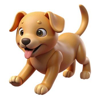 impressive traditional A Playful Puppy Chasing Its Tail Green original png