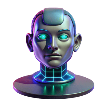 serene contemporary A Holographic Projection of a Human Face professional png