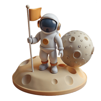 elegant classic A Lone Astronaut Planting a Flag on a Bar detailed png