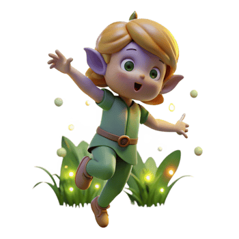 vibrant artistic A Playful Sprite Dancing Among Fireflies genuine png