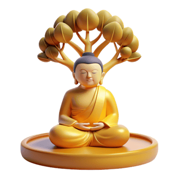 extraordinary contemporary A Serene Buddha Meditating Beneath the Bo exclusive png