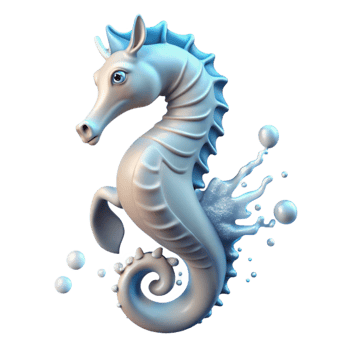 beautiful classic A Majestic Hippocampus Leaping out of Th png