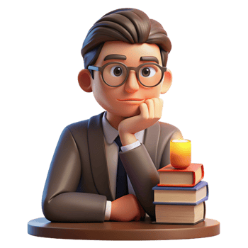 impressive minimalist Portrait of a Thoughtful Scholar with Glas original png