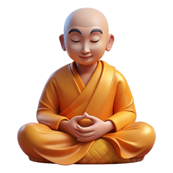 vibrant modern Portrait of a Serene Buddhist Monk Medi original png