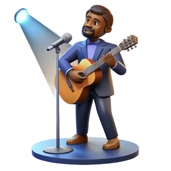 serene vintage Portrait of a Soulful Blues Musician With premium png