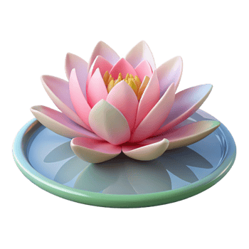 wonderful traditional A Blooming Lotus Flower Floating on a St detailed png