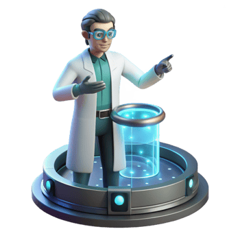 dramatic creative A Scientist Working on a Holographic Int png