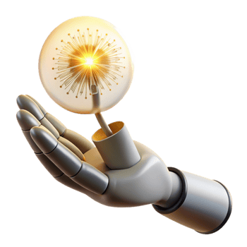 elegant vintage A Robotic Hand Delicately Holding a Single high quality png