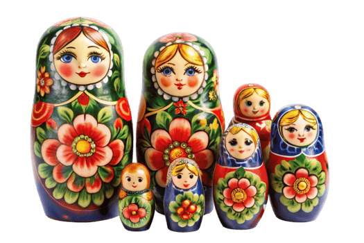 Nesting dolls each layer unique personality png