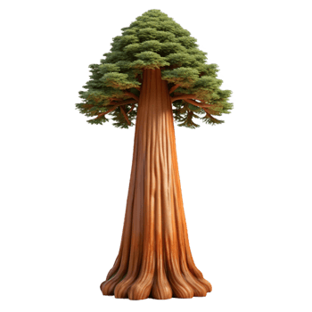 magnificent vintage Giant Sequoia Tree Detailed Bark png