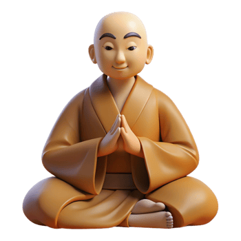 stunning classic Portrait of a Serene Monk in Flowing Robes high quality png