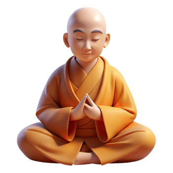elegant abstract Portrait of a Serene Monk in Flowing Robe genuine png