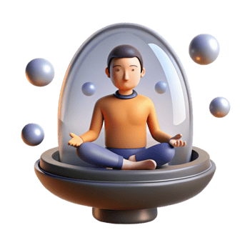 dramatic minimalist beautiful minimalist A Solitary Figure Meditating in a Zero G exclusive professional png
