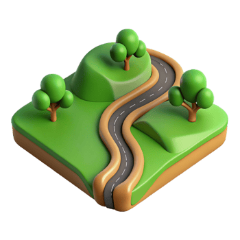 impressive abstract A Winding Dirt Road Through a Green Field detailed png