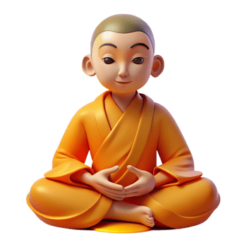 wonderful traditional Portrait of a Contemplative Monk in Orang high resolution png