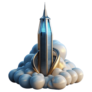elegant classic A Futuristic Skyscraper Piercing the Clou detailed png