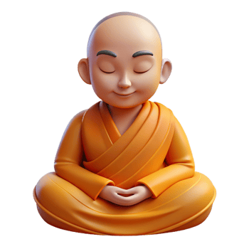 elegant rustic Portrait of a Serene Buddhist Monk Medi premium png