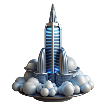 vibrant abstract A Futuristic Skyscraper Piercing the Clou high quality png