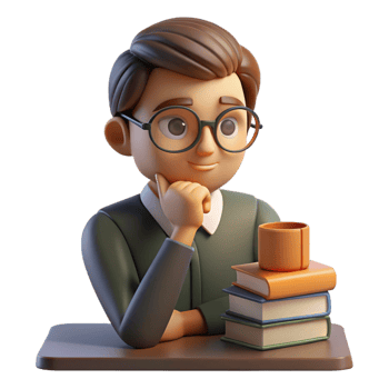 wonderful contemporary Portrait of a Thoughtful Scholar with Glas original png