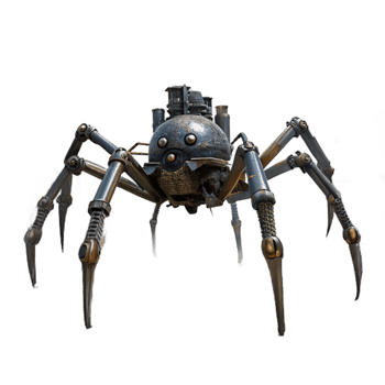 vibrant traditional A Giant Robotic Spider Walking Through high resolution png