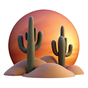 stunning minimalist A Desert Landscape at Sunset Cacti Silh genuine png