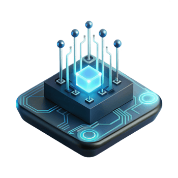 stunning abstract A Single Glowing Circuit Board Floating genuine png