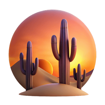 wonderful abstract A Desert Landscape at Sunset Cacti Silh high resolution png